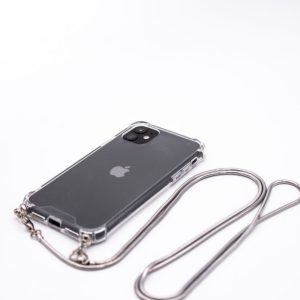 Tagakaaned Evelatus Apple iPhone 11 Pro Silicone Transparent with Necklace TPU Strap Silver