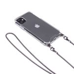 Tagakaaned Evelatus Apple iPhone 11 Pro Max Silicone Transparent with Necklace TPU Strap Space Gray