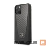 Tagakaaned Mercedes-Benz Apple iPhone 11 Pro Hard Case Leather Carbon Fiber Black