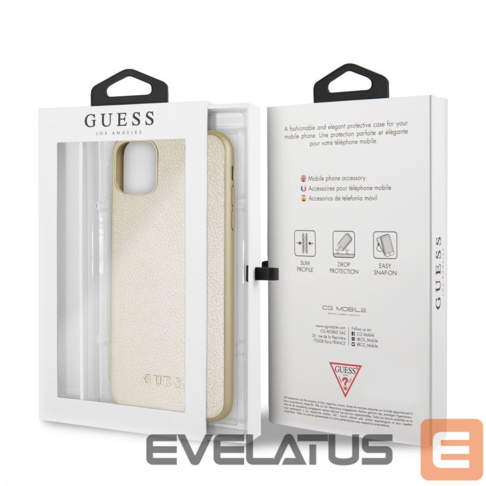 Tagakaaned Guess Apple iPhone 11 Pro Max Iridescent PU Hard Case Gold