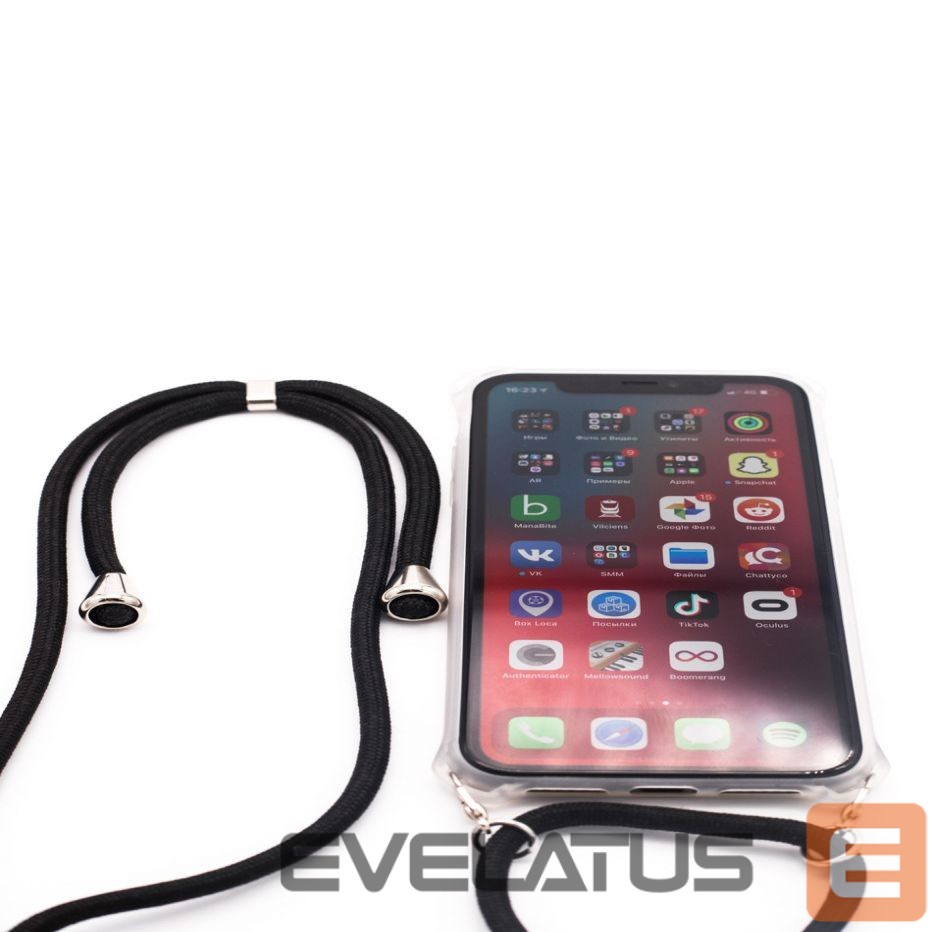 Tagakaaned Evelatus Apple iPhone 11 Pro Silicone Transparent with Necklace TPU Strap Transparent