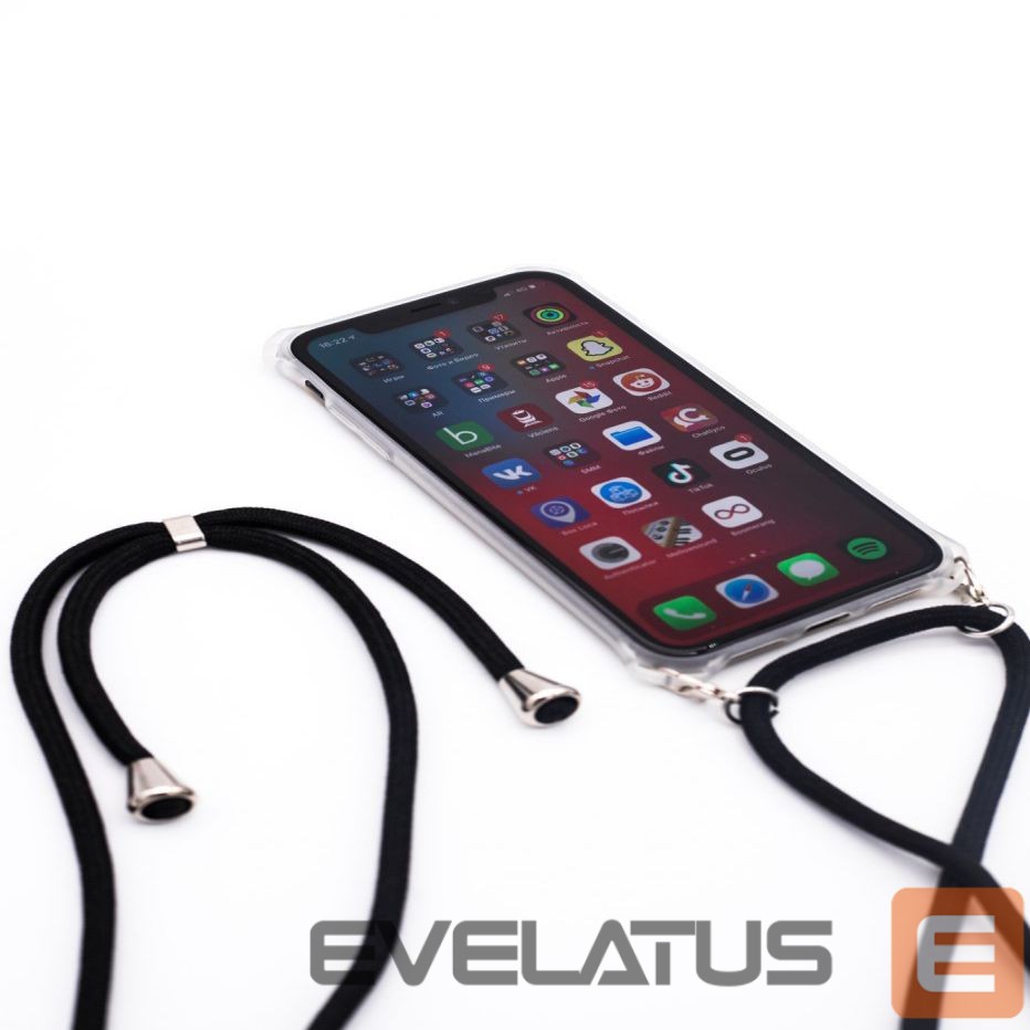 Tagakaaned Evelatus Apple iPhone 11 Pro Silicone Transparent with Necklace TPU Strap Transparent