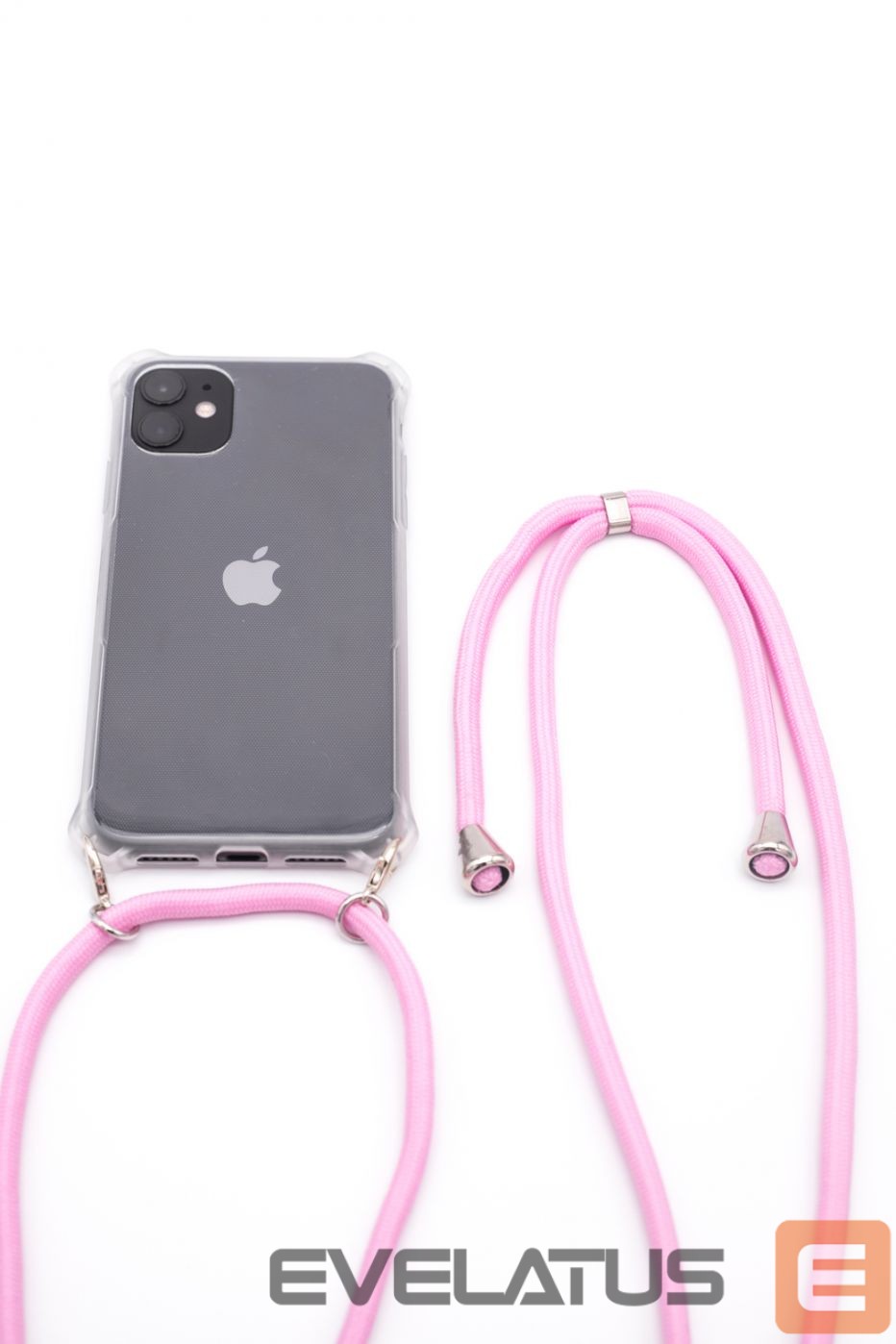 Tagakaaned Evelatus Apple iPhone 11 Pro Max Silicone Transparent with Necklace TPU Strap Transparent