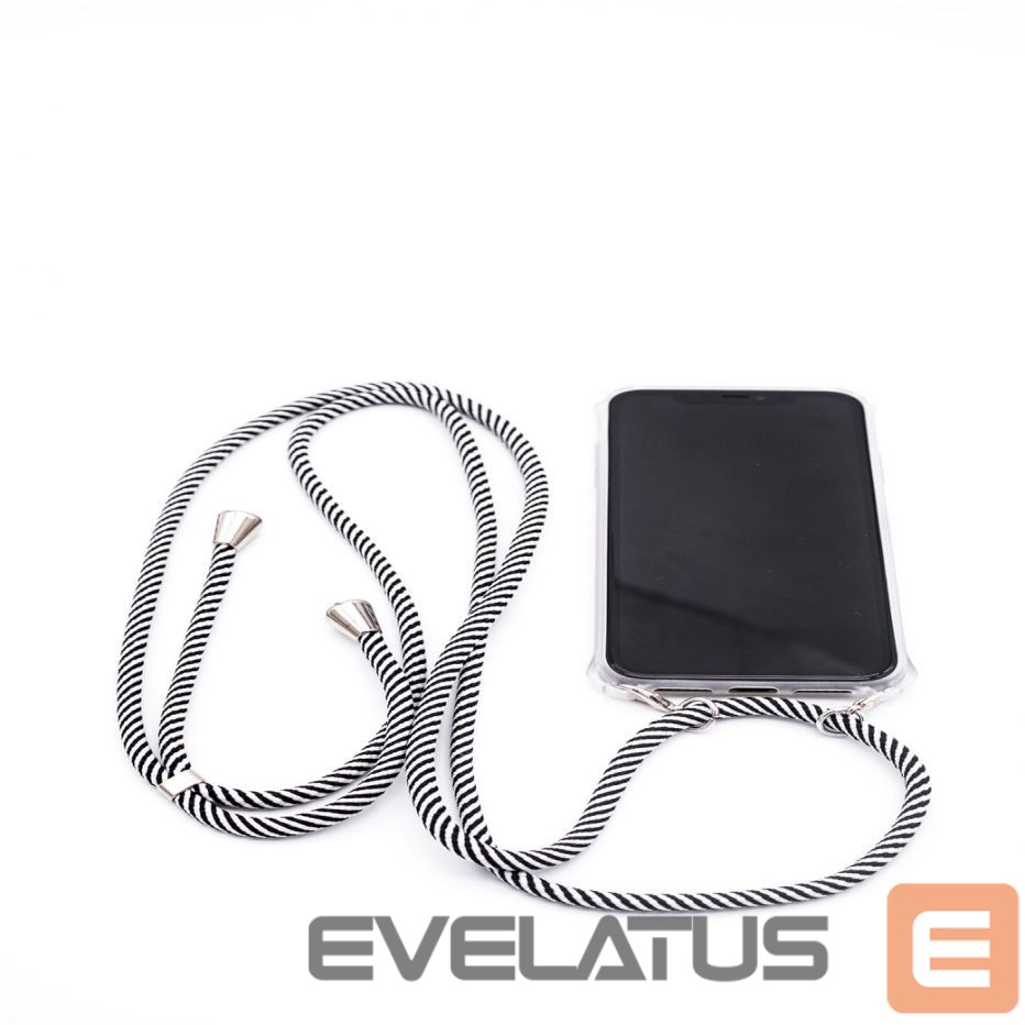 Tagakaaned Evelatus Apple iPhone 11 Pro Max Case with rope Black Stripes Transparent