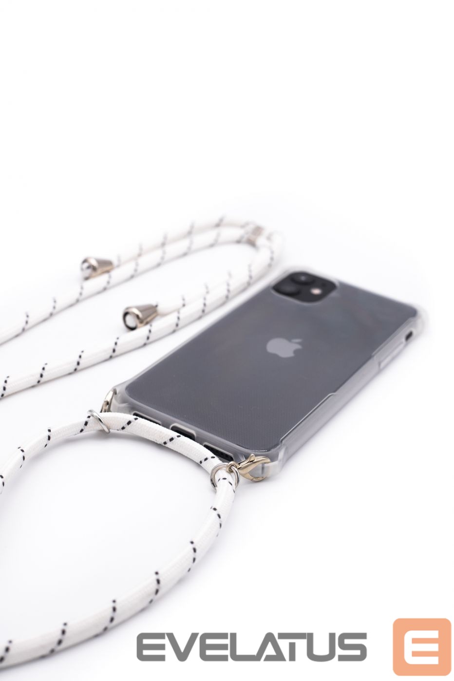 Tagakaaned Evelatus Apple iPhone X/XS Case with rope White Stripes Transparent