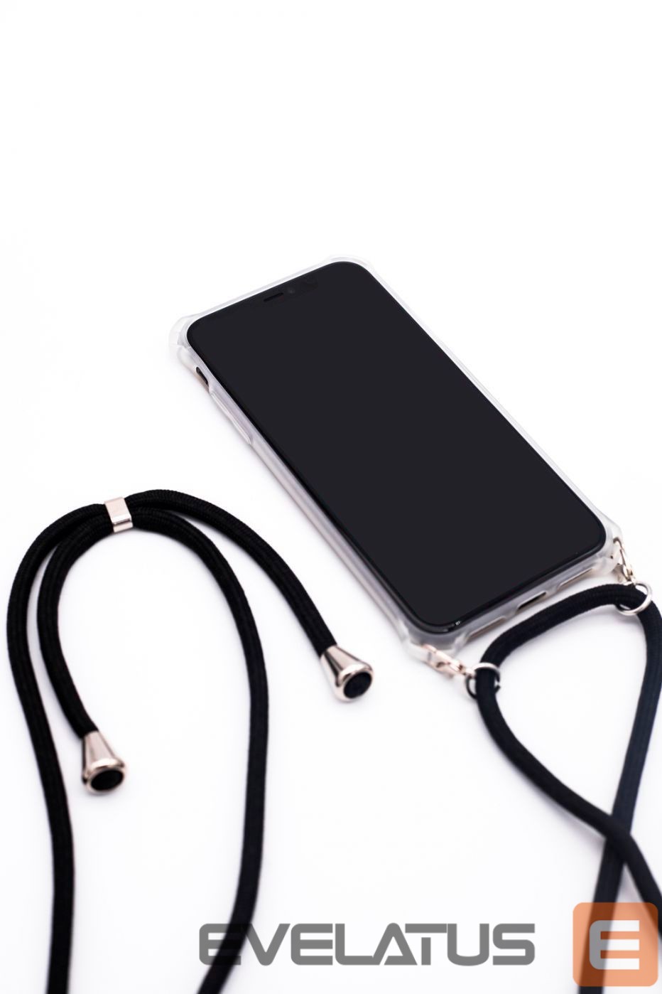 Tagakaaned Evelatus Apple iPhone XR Case with rope Black Transparent