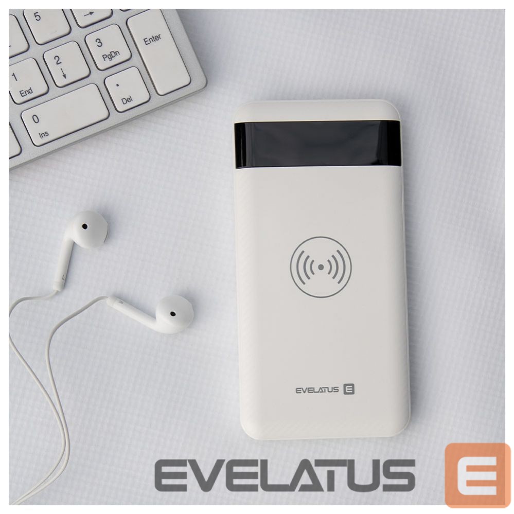 Väline aku Evelatus Evelatus Power Bank Wireless EPB05 10000 mAh White