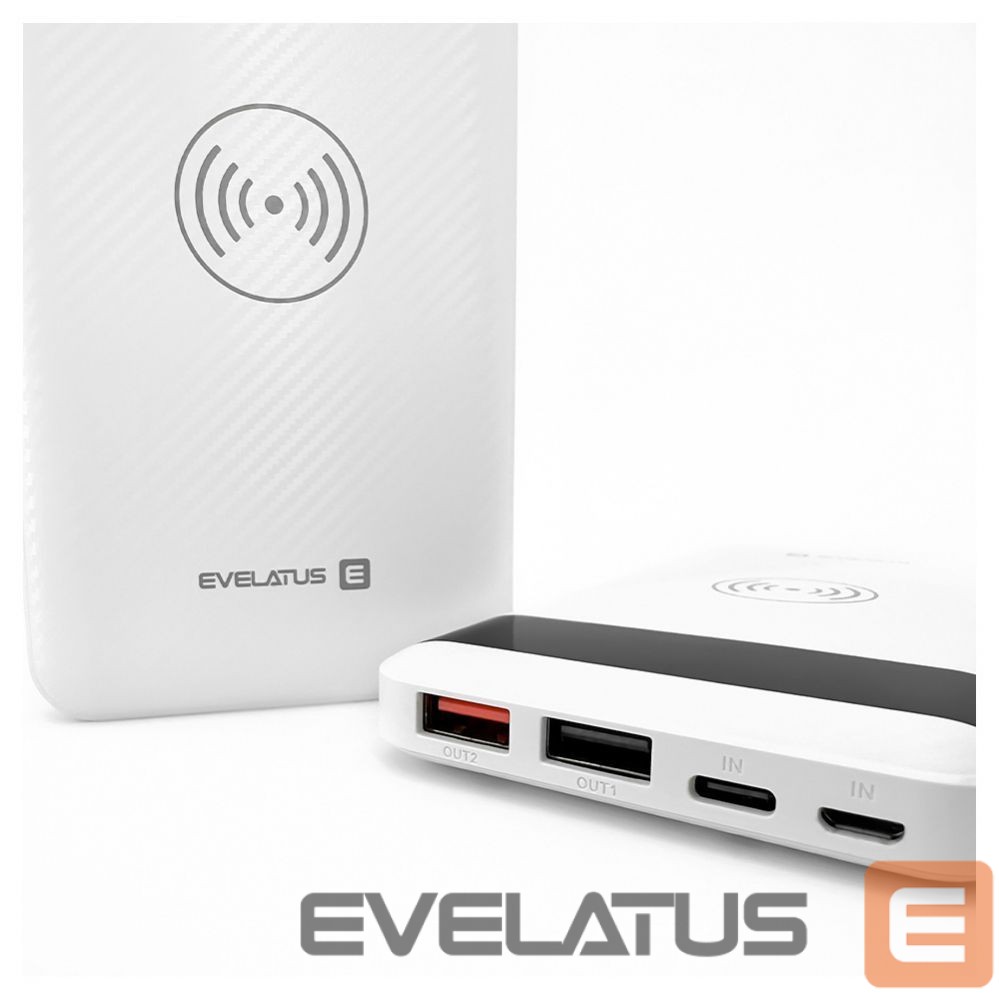 Väline aku Evelatus Evelatus Power Bank Wireless EPB05 10000 mAh White
