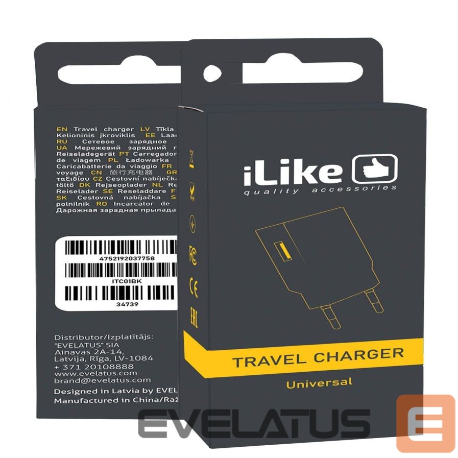 Adaptrid iLike iLike Travel Charger ITC01 Black