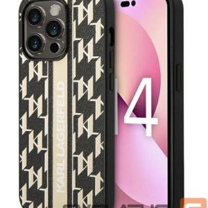 Tagakaaned Karl Lagerfeld Apple iPhone 14 Pro 6.1 hardcase Monogram Stripe Brown