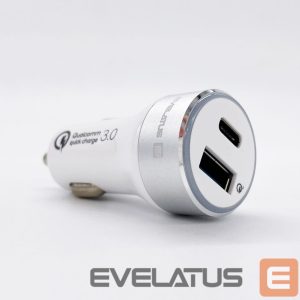 Autolaadijad Evelatus - Evelatus Quick Car Charger QCC03, QCC03WH White