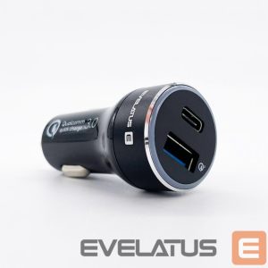 Autolaadijad Evelatus - Evelatus Quick Car Charger QCC03 Black