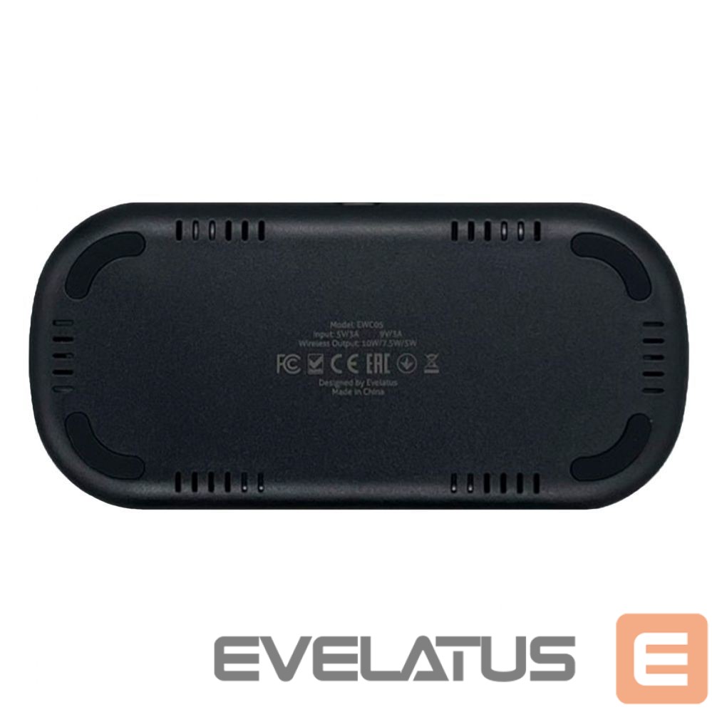 Juhtmeta laadija Evelatus Evelatus 5-Coil Wireless Charger EWC05 Black