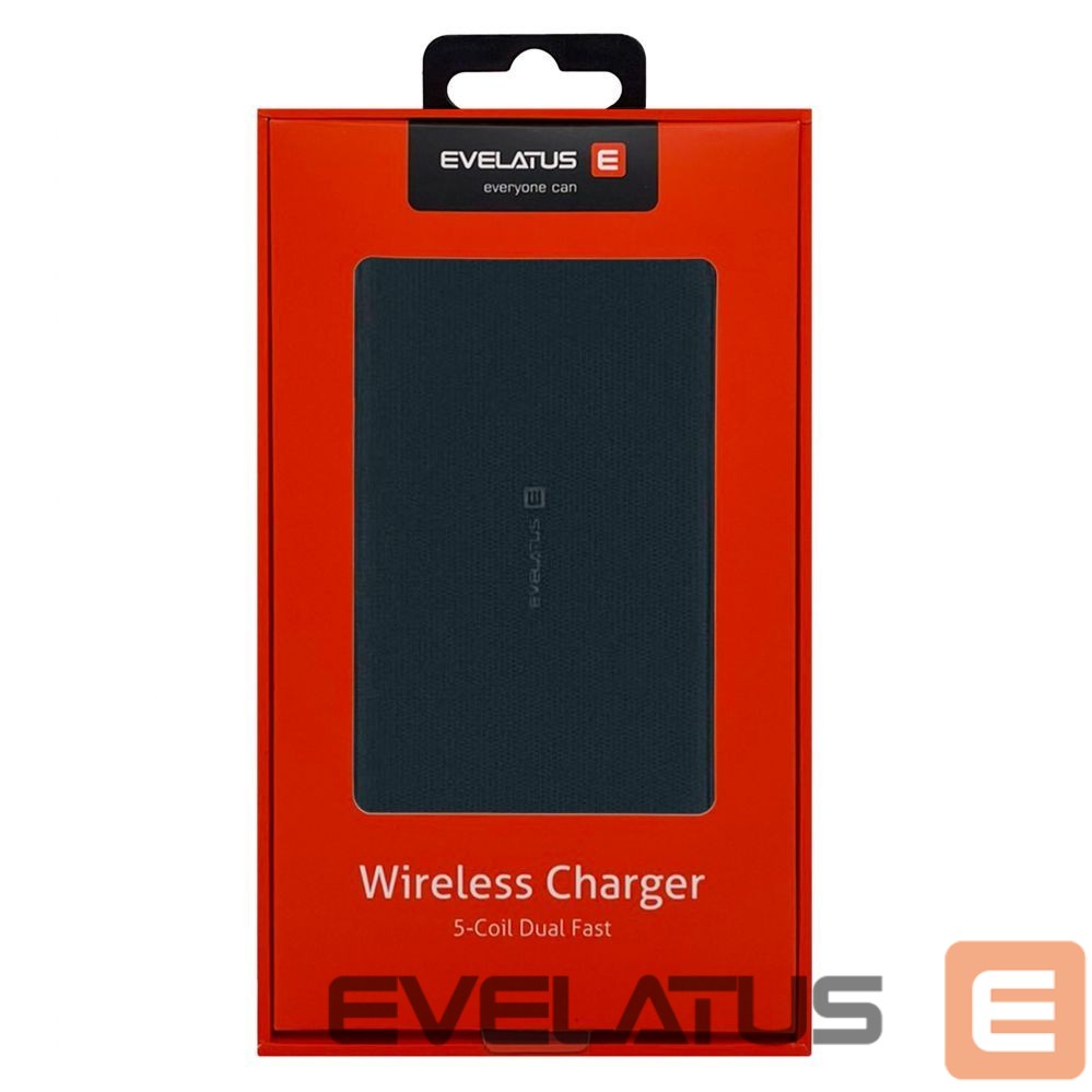 Juhtmeta laadija Evelatus Evelatus 5-Coil Wireless Charger EWC05 Black