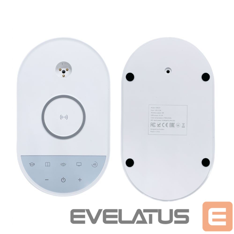 Juhtmeta laadija Evelatus Evelatus Desk Lamp Wireless Charger EWC07 White