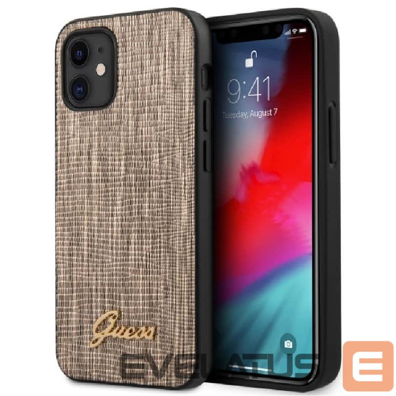 Tagakaaned Guess Apple iPhone 12 mini 5.4'' Lizard Cover Gold