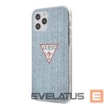 Tagakaaned Guess - iPhone 12/12 Pro PC/TPU Denim Triangle Cover Light Blue