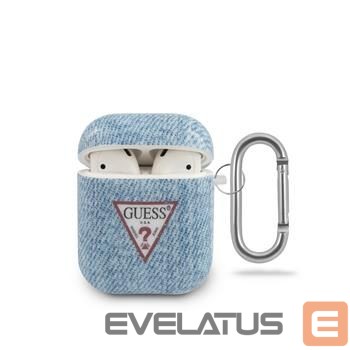 Korpus kõrvaklappidele Guess AirPods Denim Triangle Case Light Blue