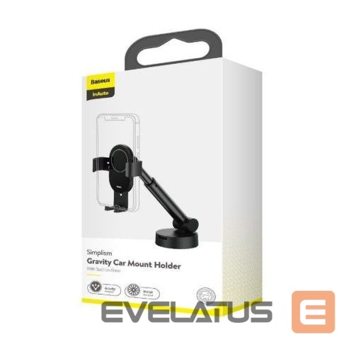 Automaatne hoidja Baseus Gravity Car Mount Dashboard Windshield Phone Bracket Holder Black