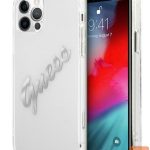 Tagakaaned Guess Apple iPhone 12 Pro Max 6.7 hardcase Vintage Script Silver Transparent