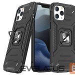 Tagakaaned Wozinsky Apple iPhone 12 Pro Max Ring Armor Case Kickstand Tough Rugged Cover Black