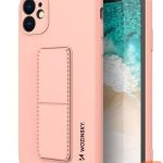 Tagakaaned Wozinsky Apple iPhone 12 Kickstand Case silicone case with stand Pink