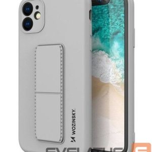 Tagakaaned Wozinsky Apple iPhone 12 Pro Max Kickstand Case silicone case with stand Silver
