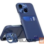 Tagakaaned iLike Apple iPhone 14 Leather Stand Case card wallet with stand Blue