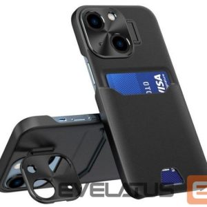 Tagakaaned iLike Apple iPhone 14 Leather Stand Case cover card wallet with stand Black