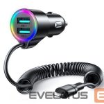 Autolaadijad Joyroom  3-in-1 fast car charger with Lightning cable 1.5m 17W Black