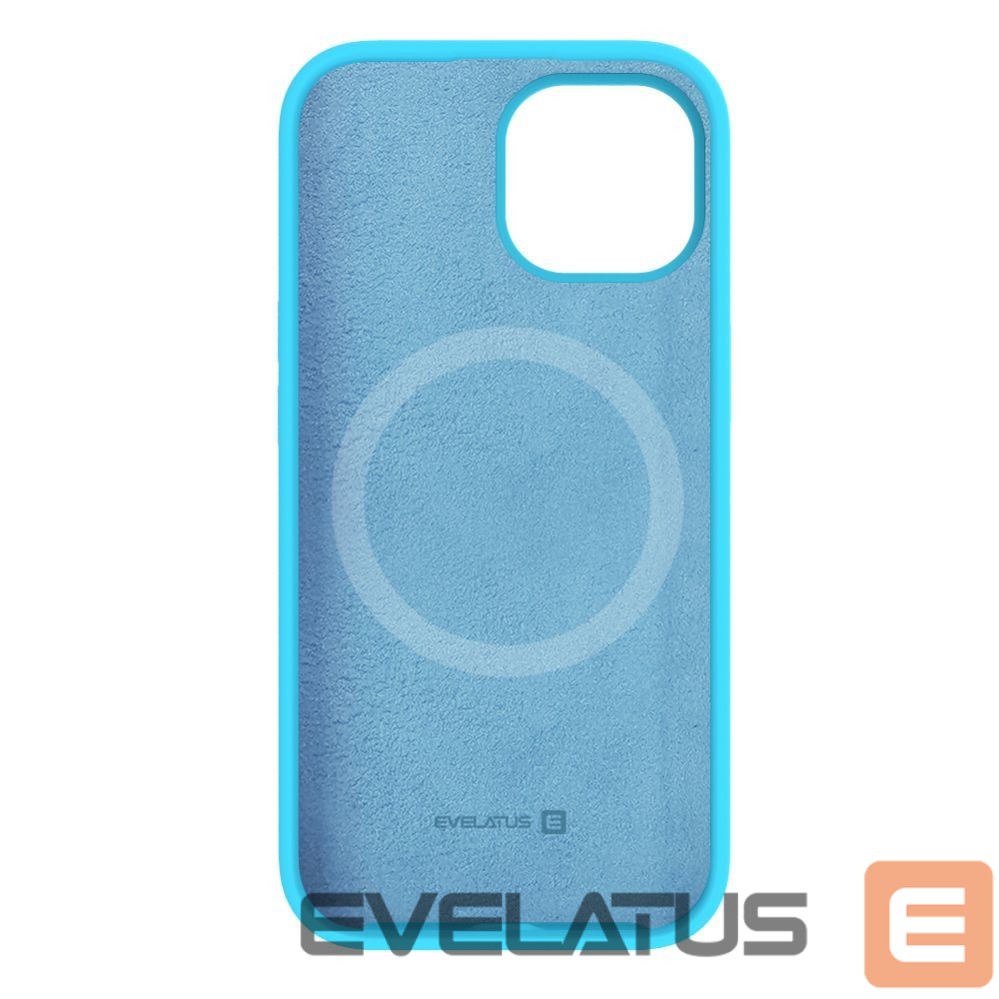 Tagakaaned Evelatus Apple iPhone 15 Premium Magsafe Soft Touch Silicone Case Cyan Blue