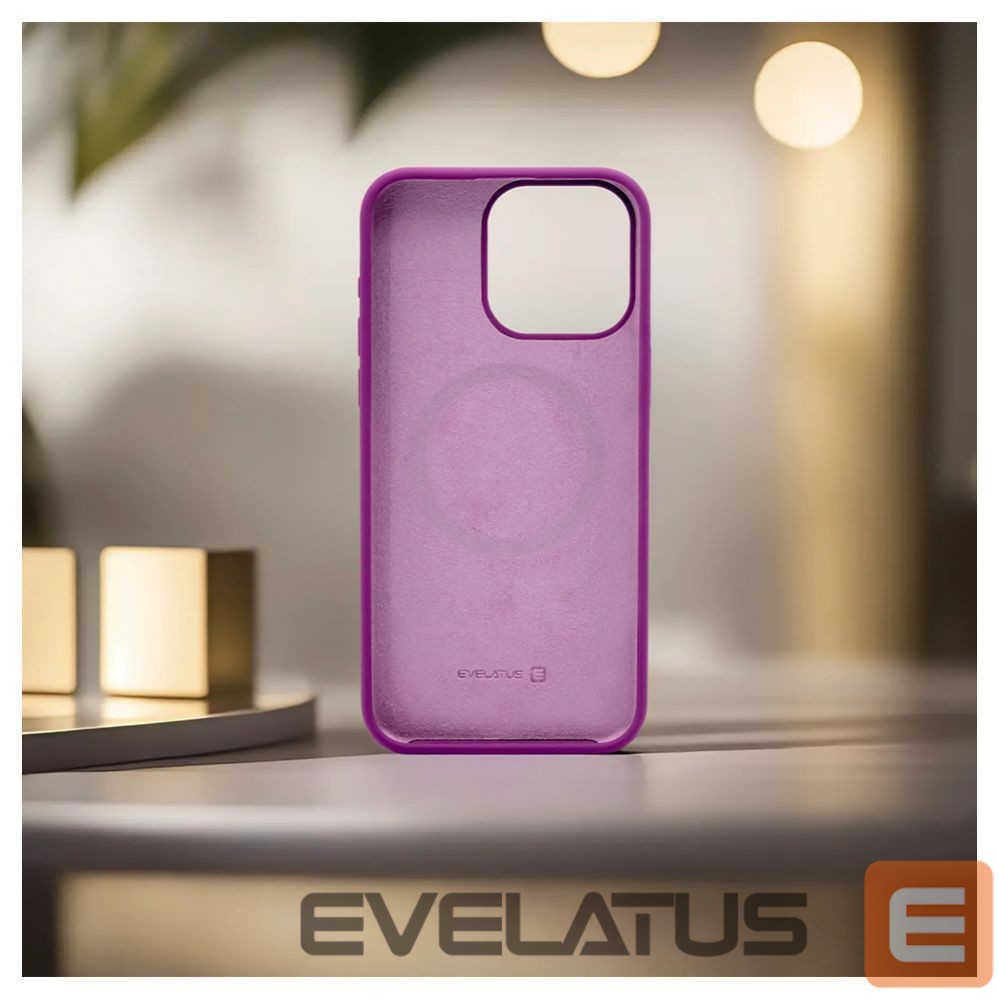 Tagakaaned Evelatus Apple iPhone 15 Pro Max Premium Magsafe Soft Touch Silicone Case Deep Purple