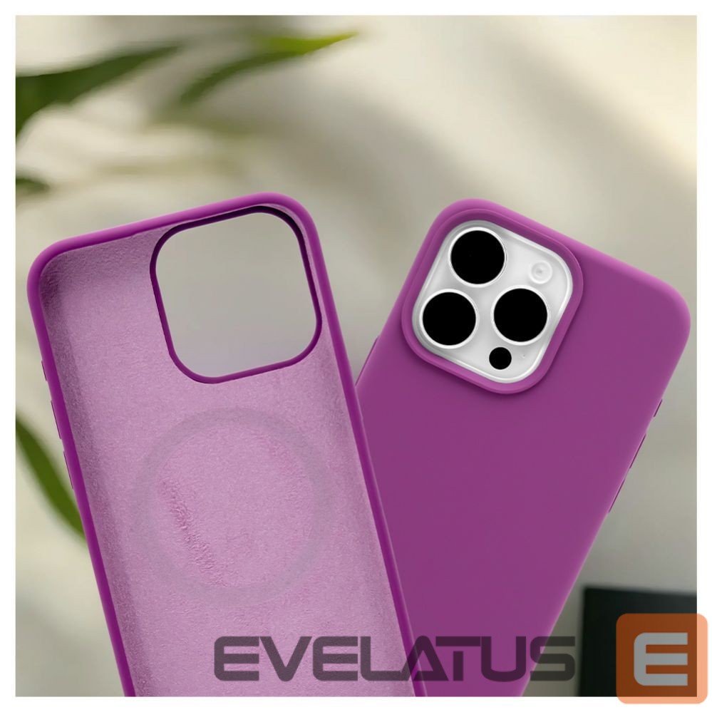 Tagakaaned Evelatus Apple iPhone 15 Pro Max Premium Magsafe Soft Touch Silicone Case Deep Purple