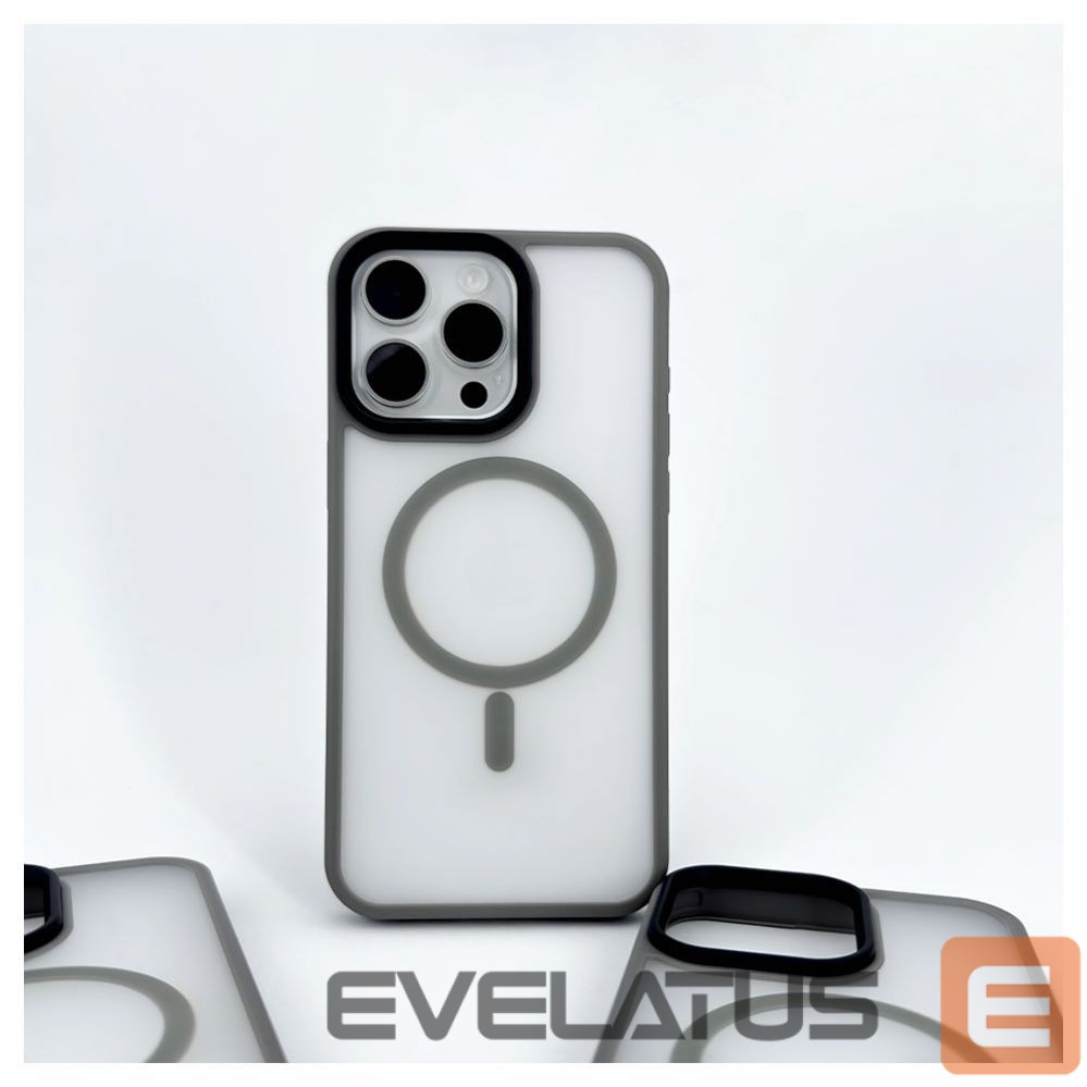 Tagakaaned Evelatus Apple iPhone 15 Pro Hybird Case With Magsafe PC+TPU Silver