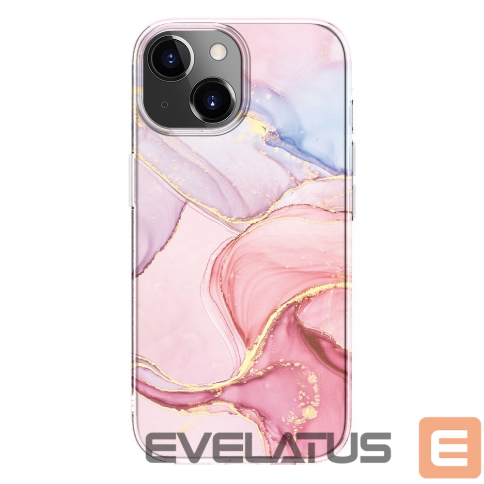 Tagakaaned Evelatus Apple iPhone 15 Plus PC Customized Print Design Marble Pink