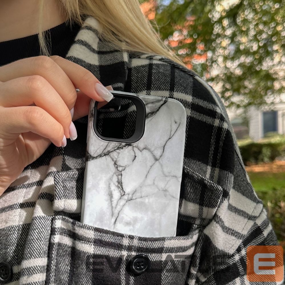 Tagakaaned Evelatus Apple iPhone 15 Plus Armor case TPU+PC Customized Print Design Marble White