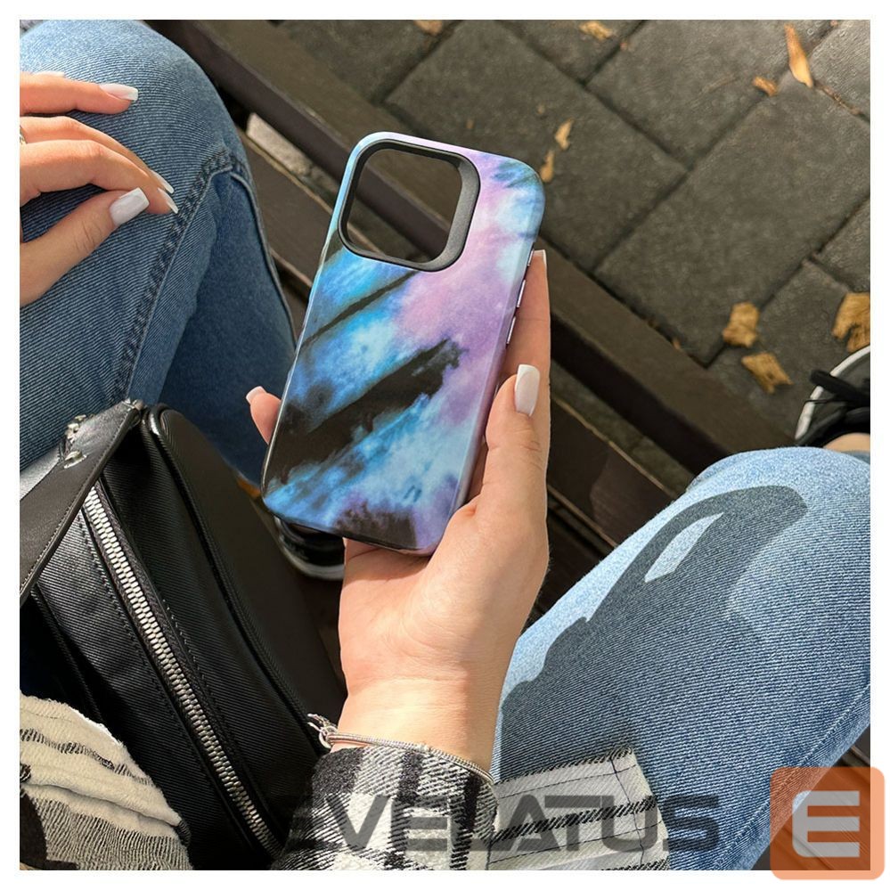 Tagakaaned Evelatus Apple iPhone 15 Pro Armor case TPU+PC Customized Print Design Blue Pink