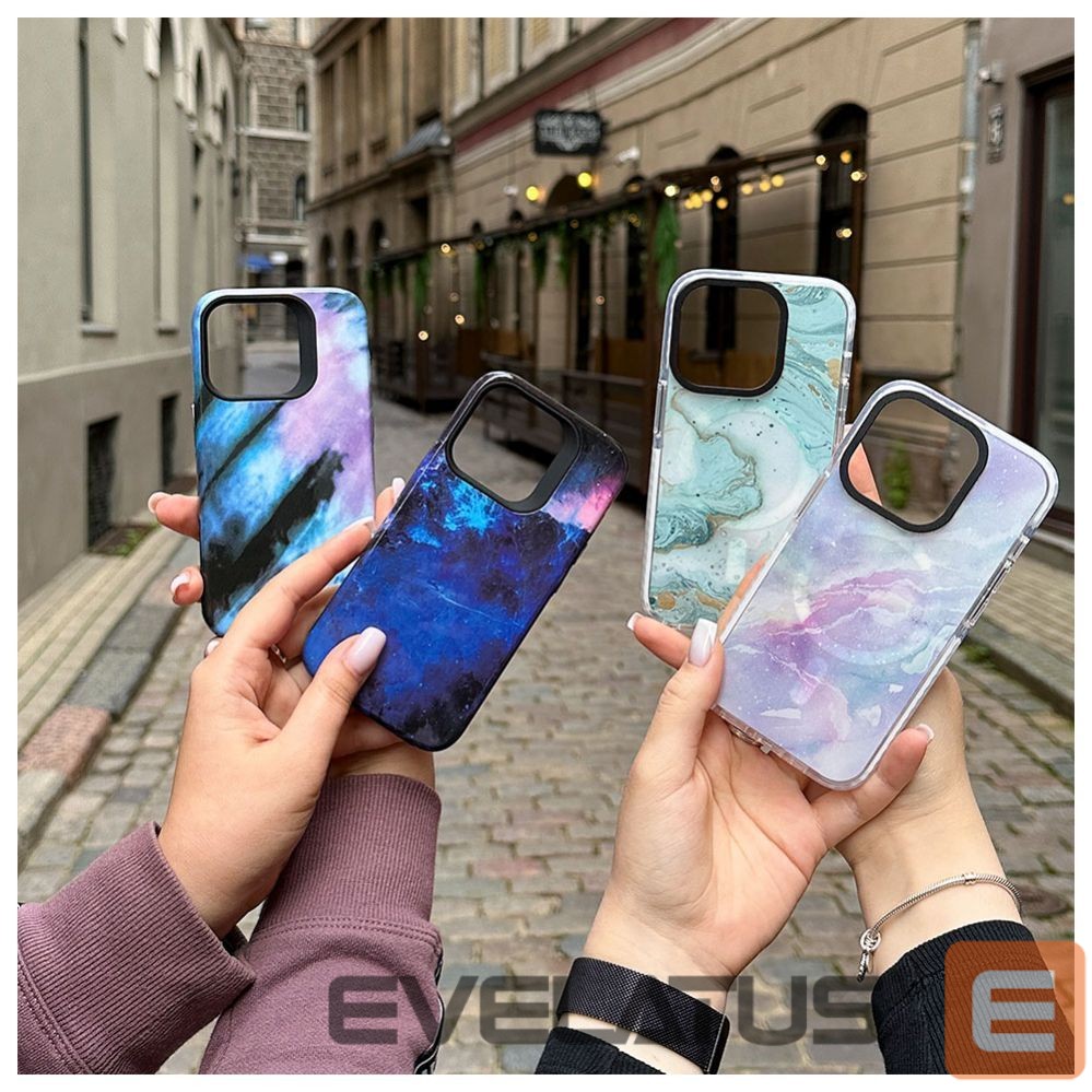 Tagakaaned Evelatus Apple iPhone 15 Pro Armor case TPU+PC Customized Print Design Blue Pink