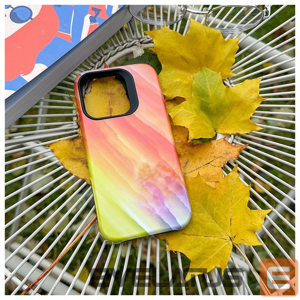 Tagakaaned Evelatus Apple iPhone 15 Pro Armor case TPU+PC Customized Print Design Yellow Orange