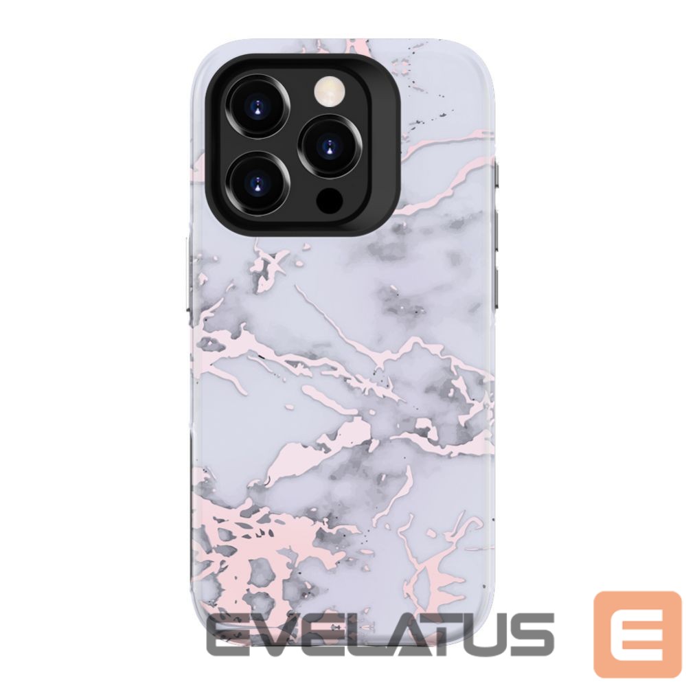Tagakaaned Evelatus Apple iPhone 15 Pro Max Armor case TPU+PC Customized Print Design Marble Silver