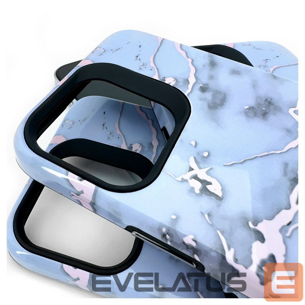 Tagakaaned Evelatus Apple iPhone 15 Pro Max Armor case TPU+PC Customized Print Design Marble Silver