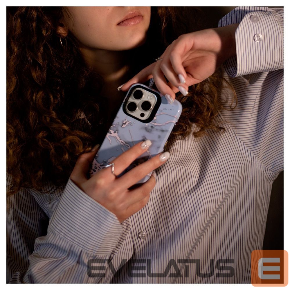 Tagakaaned Evelatus Apple iPhone 15 Pro Max Armor case TPU+PC Customized Print Design Marble Silver
