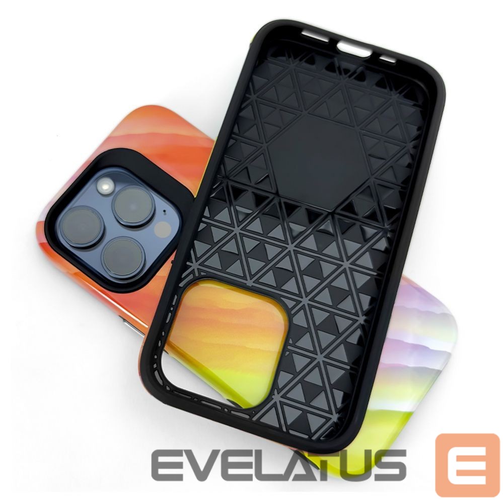 Tagakaaned Evelatus Apple iPhone 15 Pro Max Armor case TPU+PC Customized Print Design Yellow Orange