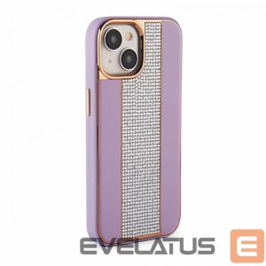 Tagakaaned iLike Apple iPhone 15 Diamonds and Leather Case Pink Sand