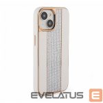 Tagakaaned iLike Apple iPhone 15 Diamonds and Leather Case White