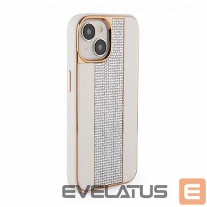 Tagakaaned iLike Apple iPhone 15 Diamonds and Leather Case White