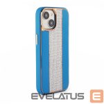 Tagakaaned iLike Apple iPhone 15 Diamonds and Leather Case Blue