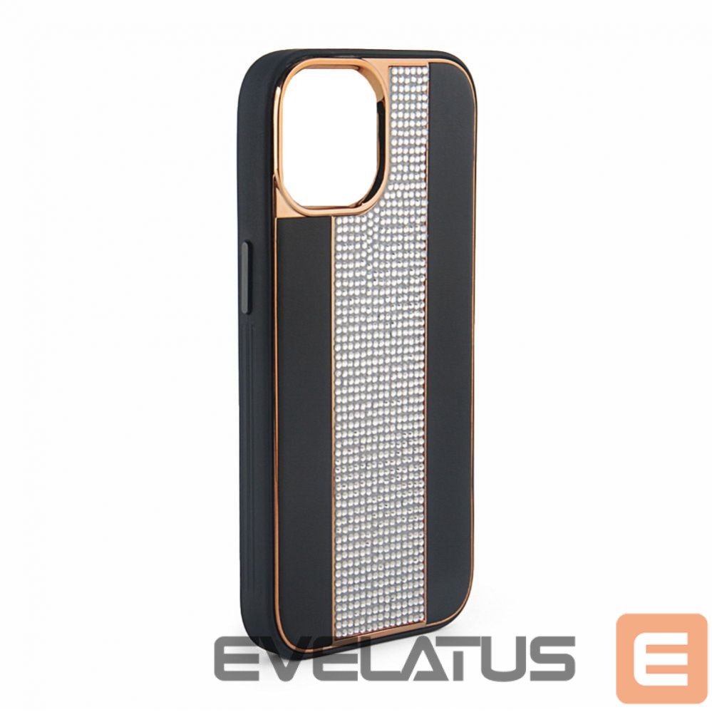 Tagakaaned iLike Apple iPhone 15 Pro Max Diamonds and Leather Case Black