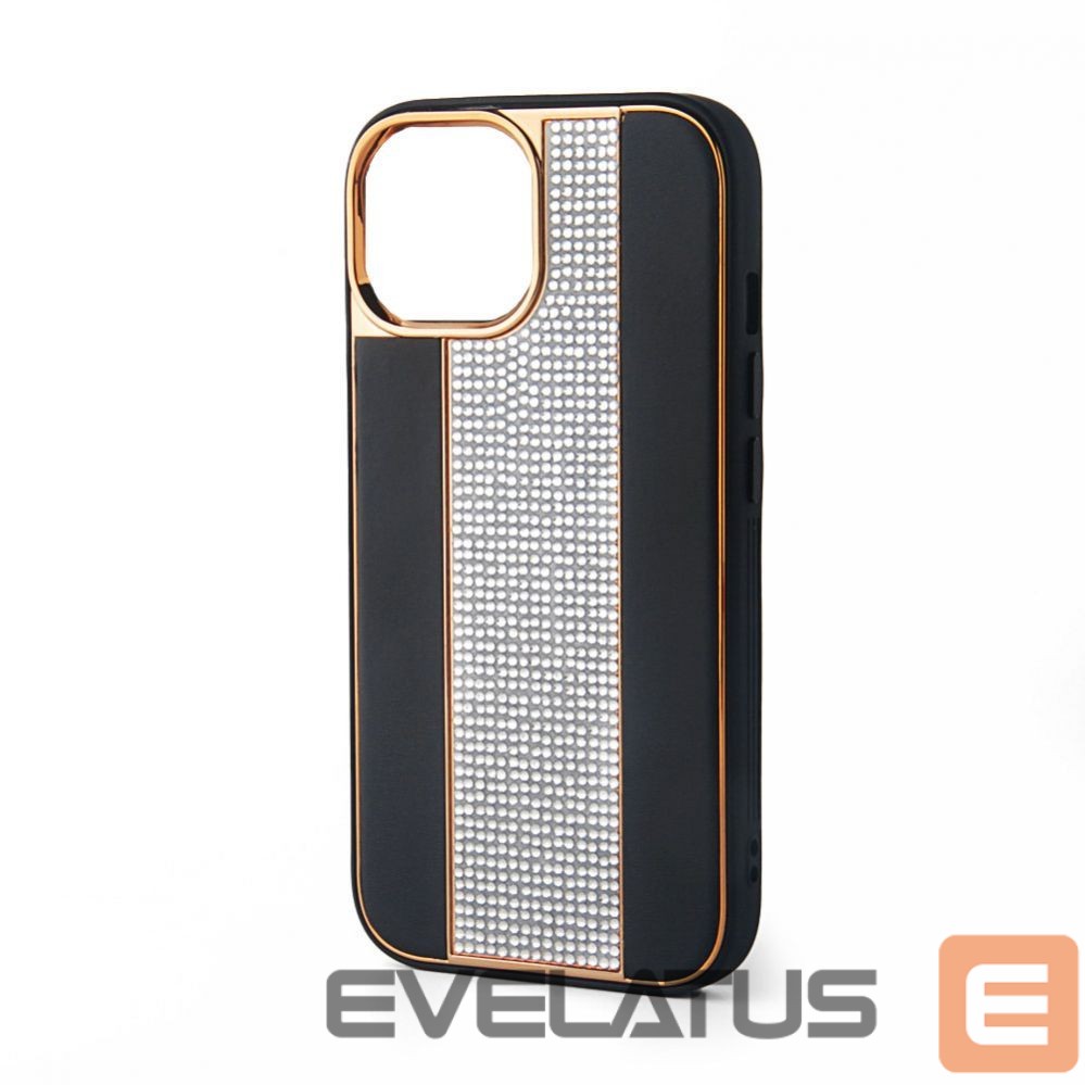 Tagakaaned iLike Apple iPhone 15 Pro Max Diamonds and Leather Case Black