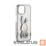 Tagakaaned iLike Apple iPhone 15 Silicone Case Print Desire Rabbit Silver